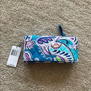 Vera Bradley Blue and Purple Paisley Quilted Wallet